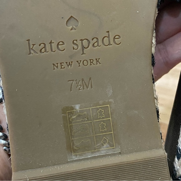 KATE SPADE “Zahara” Ruffle Trim Black Slides Espadrille Size 7.5 - Picture 15 of 15